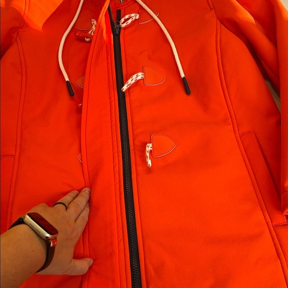 Talbots Women's Orange Hooded Raincoat - Picture 2 of 8